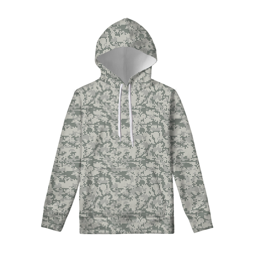 Tan Digital Camo Pattern Print Pullover Hoodie