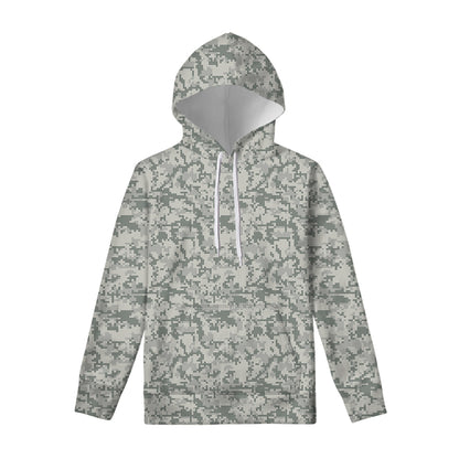 Tan Digital Camo Pattern Print Pullover Hoodie