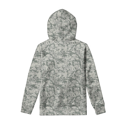 Tan Digital Camo Pattern Print Pullover Hoodie