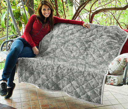 Tan Digital Camo Pattern Print Quilt