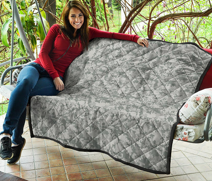 Tan Digital Camo Pattern Print Quilt