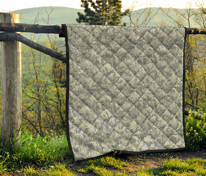 Tan Digital Camo Pattern Print Quilt
