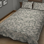 Tan Digital Camo Pattern Print Quilt Bed Set