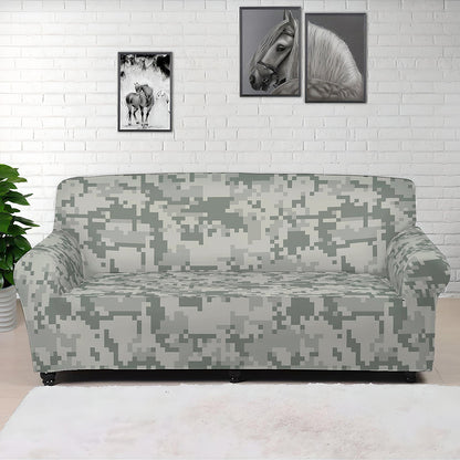 Tan Digital Camo Pattern Print Sofa Cover