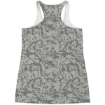 Tan Digital Camo Pattern Print Women's Racerback Tank Top