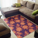 Tangerine Floral Bohemian Pattern Print Area Rug GearFrost
