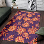 Tangerine Floral Bohemian Pattern Print Area Rug GearFrost
