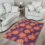 Tangerine Floral Bohemian Pattern Print Area Rug GearFrost