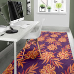 Tangerine Floral Bohemian Pattern Print Area Rug GearFrost