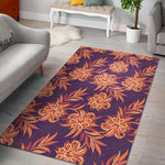 Tangerine Floral Bohemian Pattern Print Area Rug GearFrost