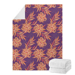 Tangerine Floral Bohemian Pattern Print Blanket