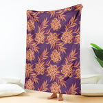 Tangerine Floral Bohemian Pattern Print Blanket