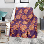 Tangerine Floral Bohemian Pattern Print Blanket