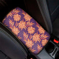 Tangerine Floral Bohemian Pattern Print Car Center Console Cover