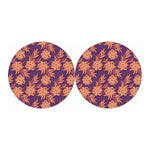 Tangerine Floral Bohemian Pattern Print Car Coasters
