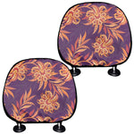 Tangerine Floral Bohemian Pattern Print Car Headrest Covers