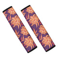 Tangerine Floral Bohemian Pattern Print Car Seat Belt Covers