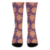 Tangerine Floral Bohemian Pattern Print Crew Socks