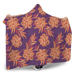 Tangerine Floral Bohemian Pattern Print Hooded Blanket