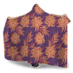 Tangerine Floral Bohemian Pattern Print Hooded Blanket