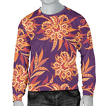 Tangerine Floral Bohemian Pattern Print Men's Crewneck Sweatshirt GearFrost