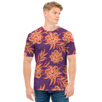 Tangerine Floral Bohemian Pattern Print Men's T-Shirt