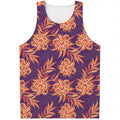 Tangerine Floral Bohemian Pattern Print Men's Tank Top