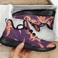 Tangerine Floral Bohemian Pattern Print Mesh Knit Shoes