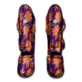 Tangerine Floral Bohemian Pattern Print Muay Thai Shin Guards