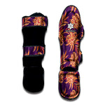Tangerine Floral Bohemian Pattern Print Muay Thai Shin Guard