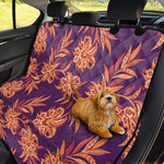 Tangerine Floral Bohemian Pattern Print Pet Car Back Seat Cover