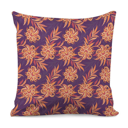 Tangerine Floral Bohemian Pattern Print Pillow Cover