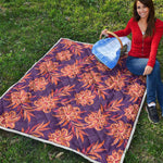 Tangerine Floral Bohemian Pattern Print Quilt
