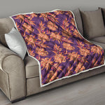 Tangerine Floral Bohemian Pattern Print Quilt