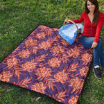 Tangerine Floral Bohemian Pattern Print Quilt