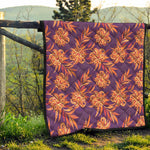 Tangerine Floral Bohemian Pattern Print Quilt