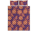 Tangerine Floral Bohemian Pattern Print Quilt Bed Set