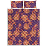 Tangerine Floral Bohemian Pattern Print Quilt Bed Set