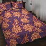 Tangerine Floral Bohemian Pattern Print Quilt Bed Set