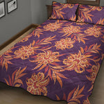 Tangerine Floral Bohemian Pattern Print Quilt Bed Set