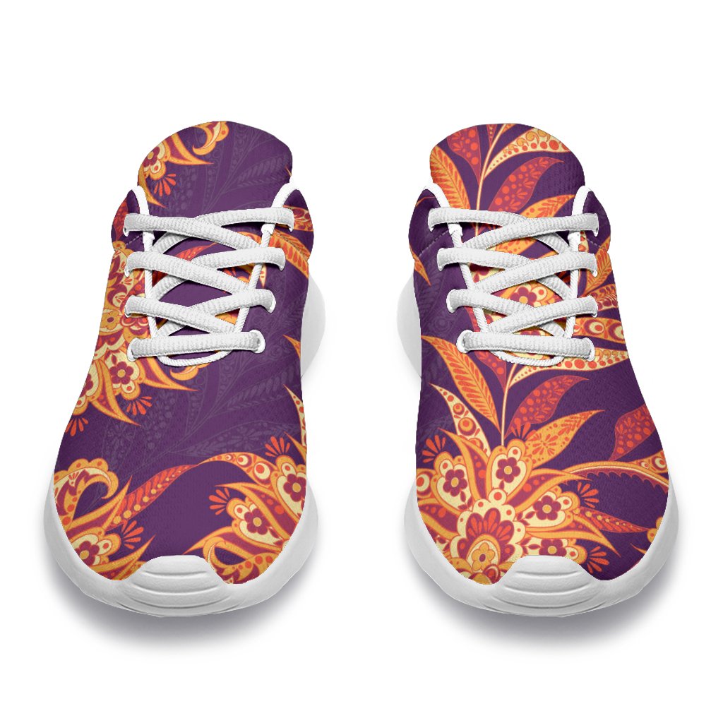 Tangerine Floral Bohemian Pattern Print Sport Shoes GearFrost