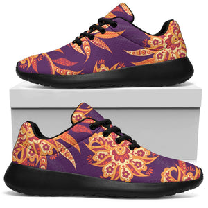 Tangerine Floral Bohemian Pattern Print Sport Shoes GearFrost