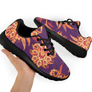 Tangerine Floral Bohemian Pattern Print Sport Shoes GearFrost