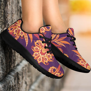 Tangerine Floral Bohemian Pattern Print Sport Shoes GearFrost