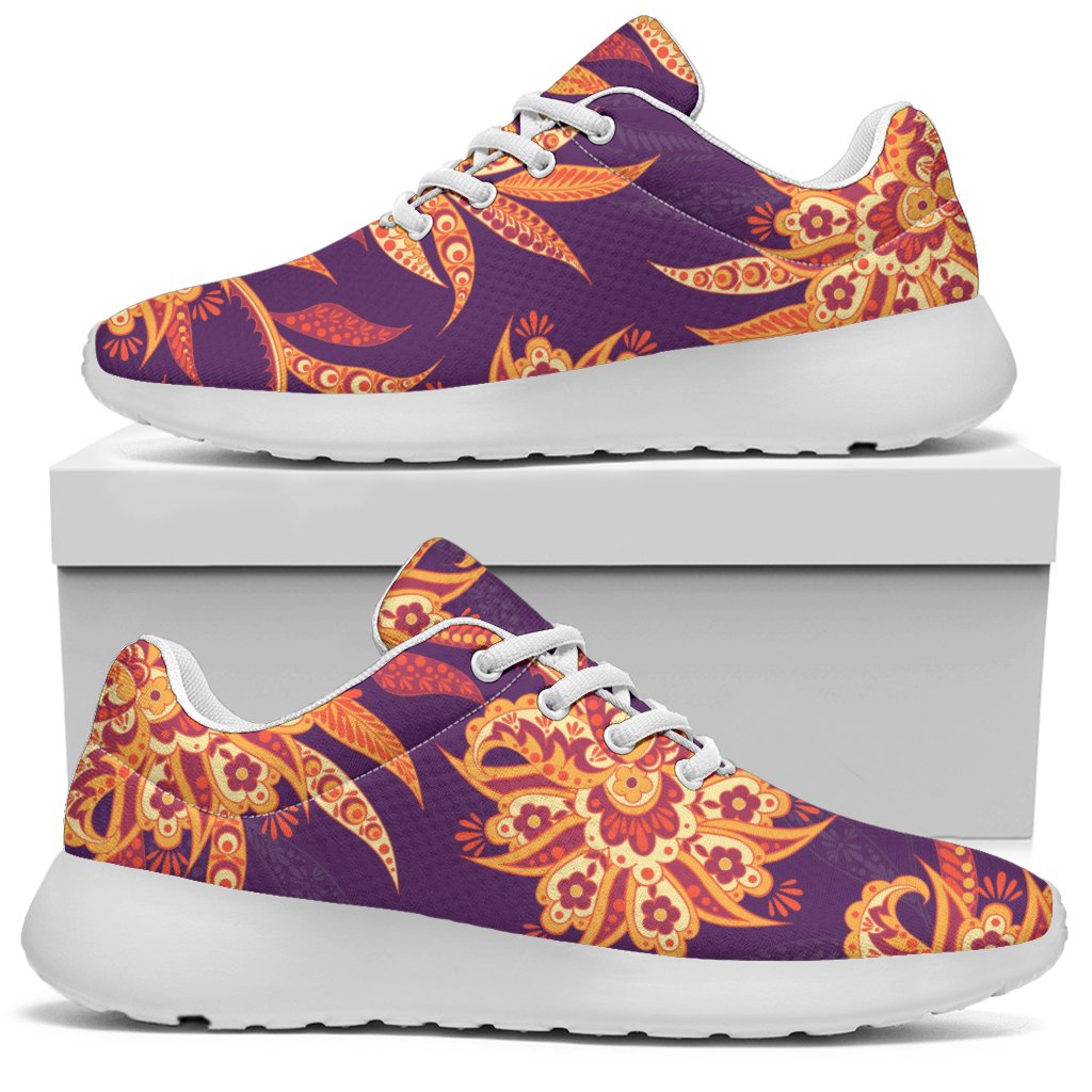 Tangerine Floral Bohemian Pattern Print Sport Shoes GearFrost