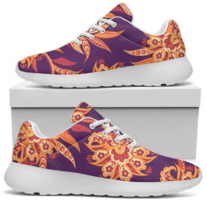 Tangerine Floral Bohemian Pattern Print Sport Shoes GearFrost