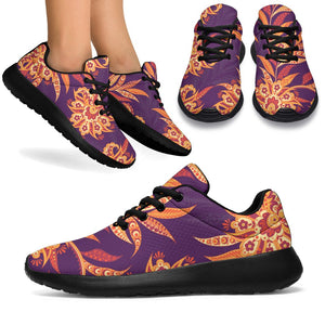 Tangerine Floral Bohemian Pattern Print Sport Shoes GearFrost