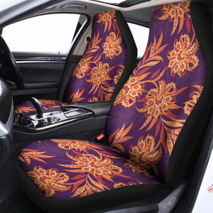 Tangerine Floral Bohemian Pattern Print Universal Fit Car Seat Covers
