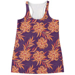 Tangerine Floral Bohemian Pattern Print Women's Racerback Tank Top
