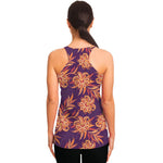 Tangerine Floral Bohemian Pattern Print Women's Racerback Tank Top